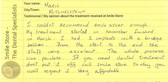 Marie From Mitchelstown Reviews Smile Store