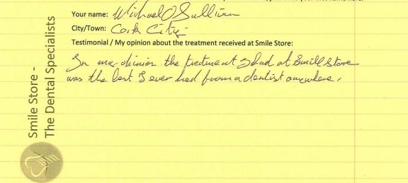 Michael O’Sullivan from Cork Reviews Smile Store – The Dental Specialists