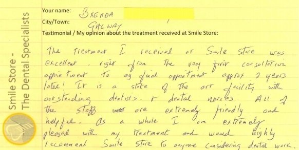 Brenda From Galway Reviews Smile Store