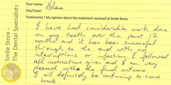 Helena Reviews Smile Store – The Dental Specialists